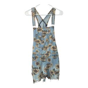 Womens Shorts Overalls Shortalls Floral NWT Large 11 - 13 Juniors Casual
